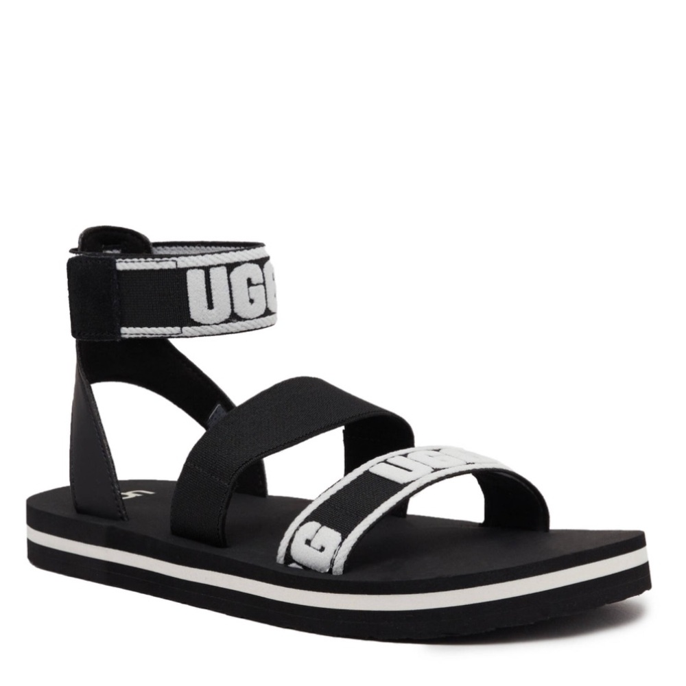 Ugg K Allisa Logo-motif Ankle-strap Black and White Sandals size 6